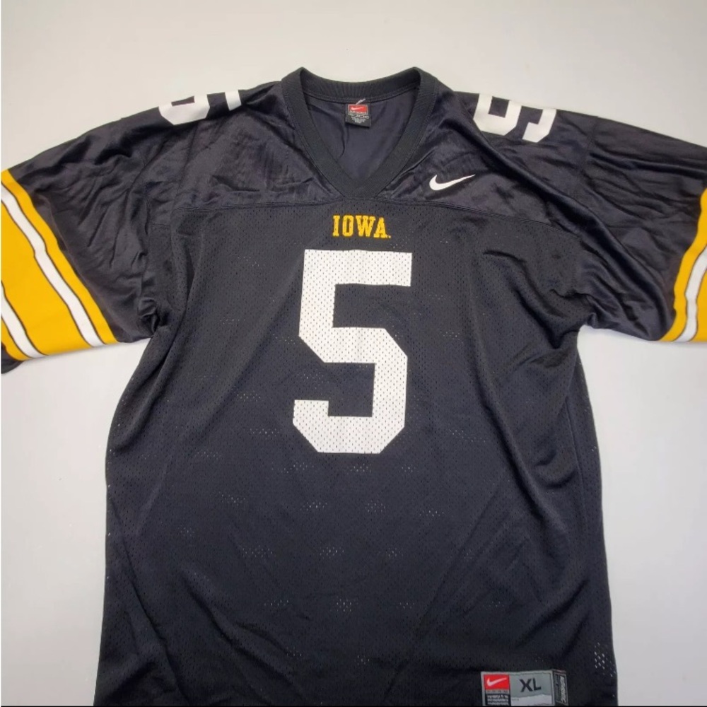 Vintage University of Iowa Hawkeyes Football Nike Team Jersey #5 Size XL Y2K Tea